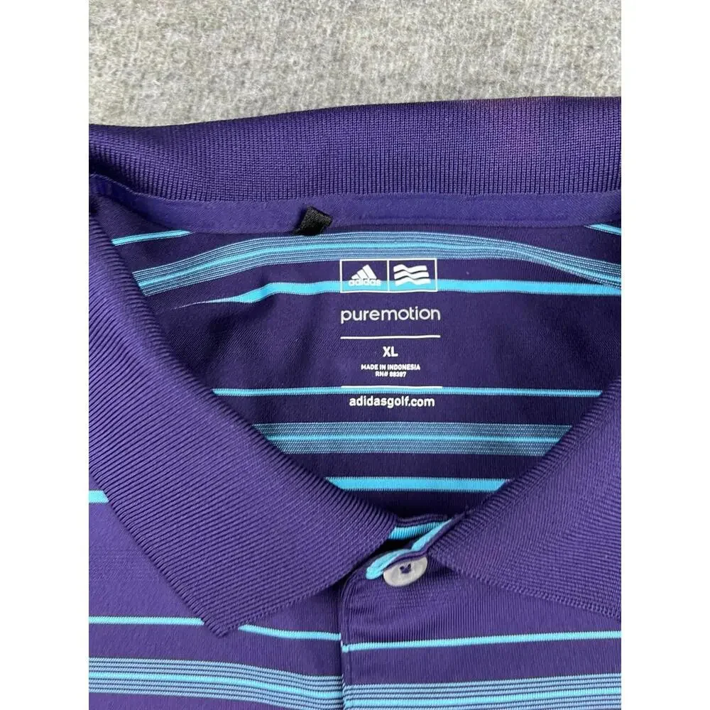 Adidas Mens Purple Striped Polo Shirt Size‎ XL